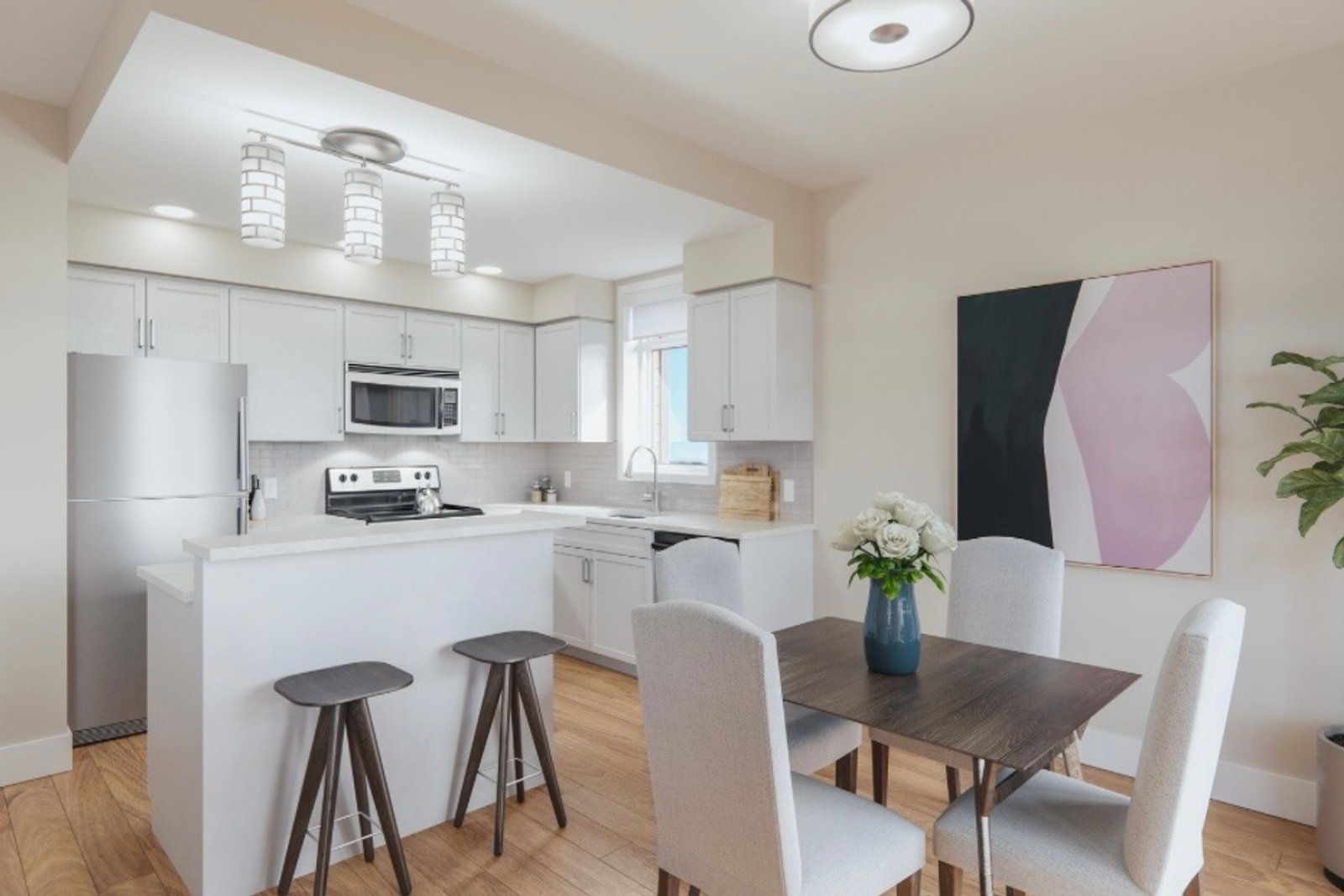 Modern kitchen in a Parkside Living apartment in Kemptville